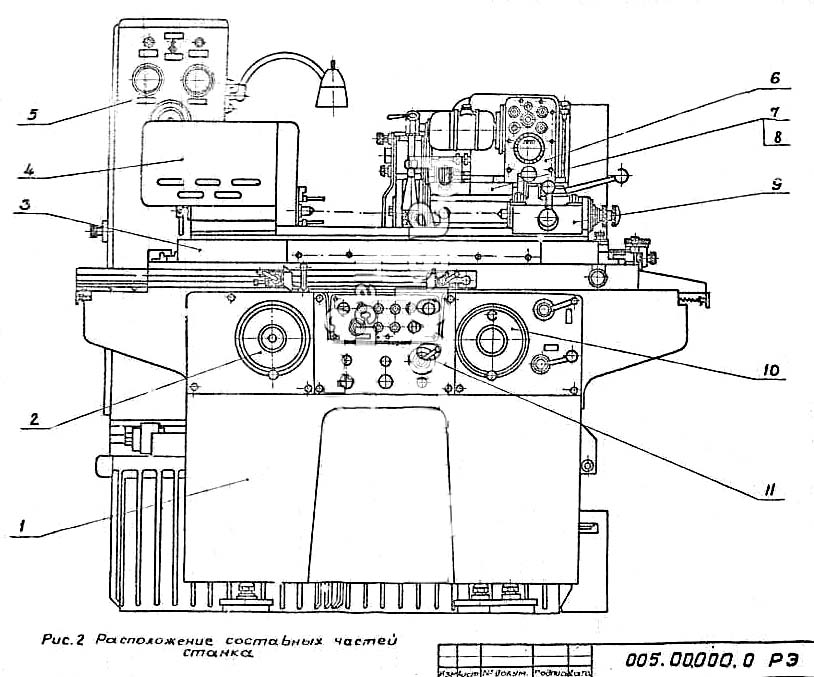 Основні вузли круглошліфувального верстата 3Е153 Основні вузли круглошліфувального верстата 3Е153